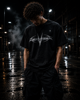 VELOR,StarTee,Tshirt,Washed,Black,Oversized,Unisex,Streetwear