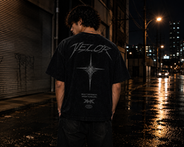 VELOR,StarTee,Tshirt,Washed,Black,Oversized,Unisex,Streetwear