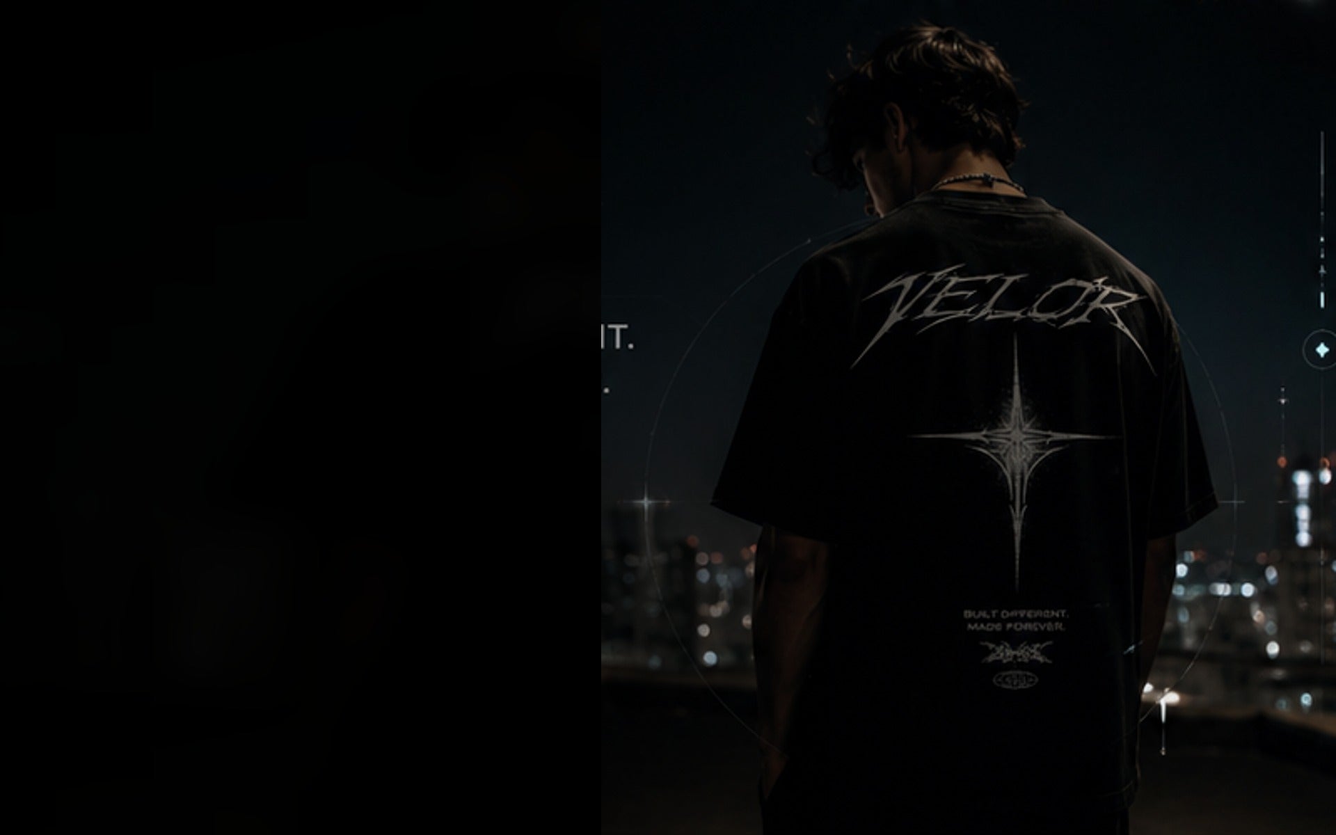 Model wearing the Velor graphic tee